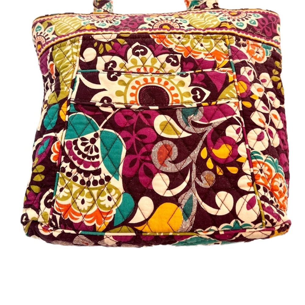 VERA BRADLEY Like Née Large Tote Bag purple lime green teal Excellent Condition